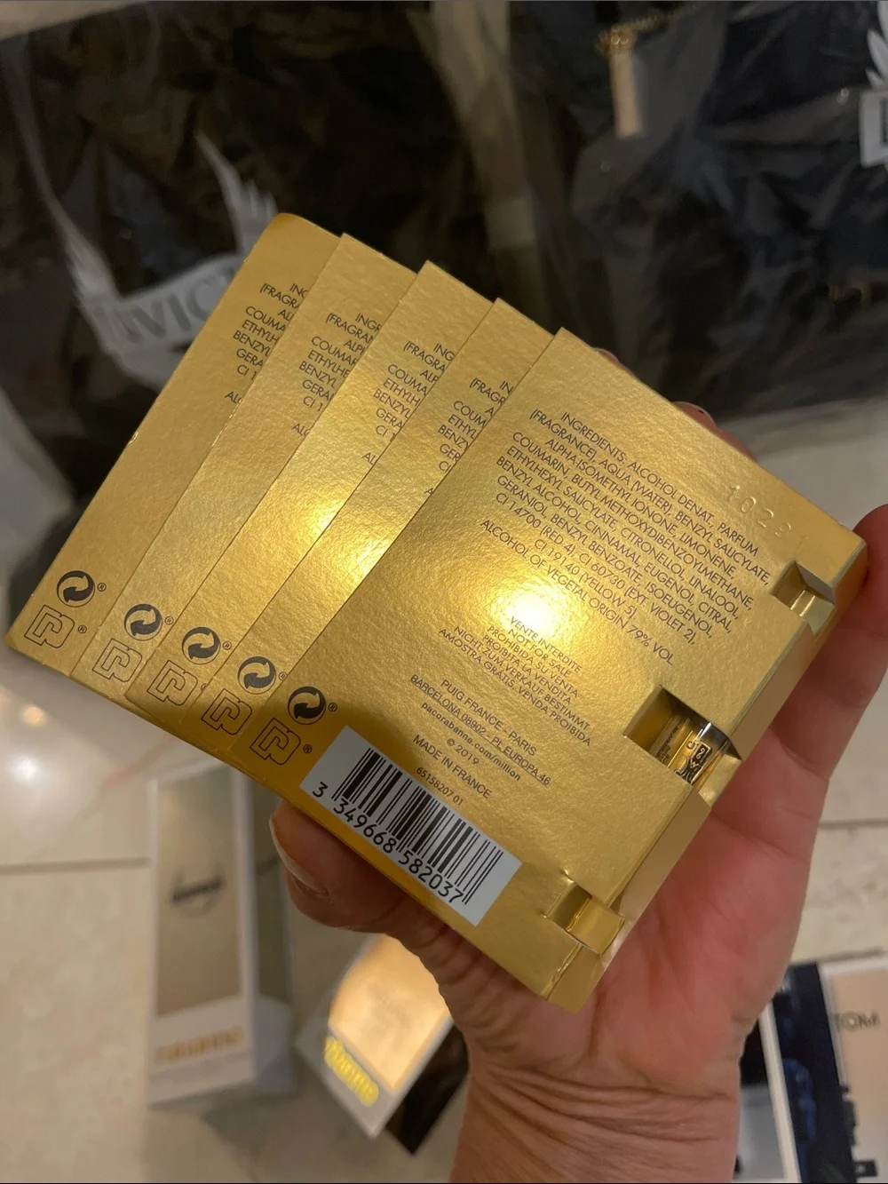 Paco Rabanne Phantom Parfum Sample Cards in Silver and Gold